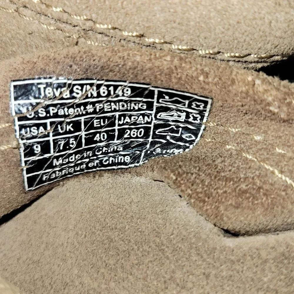 Teva Mush suede flip flops sandals Old Town Brown  sz 9 6149